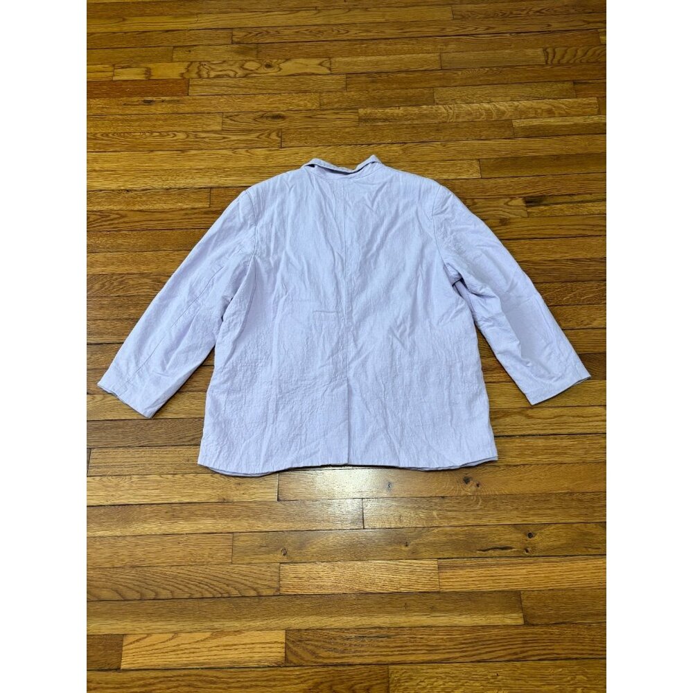 Old Navy Womens Blazer Jacket Sz XL Linen Rayon Lavendar Double Breasted Relaxed - Picture 6 of 6